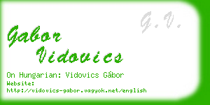 gabor vidovics business card